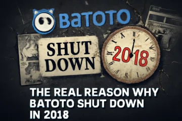 Feature image for the article 'The Real Reason Why Batoto Shut Down in 2018', showing the Batoto logo, a cracked clock with the year 2018, a torn newspaper with 'SHUT DOWN', and manga-related visuals, all against a distressed, dark background.